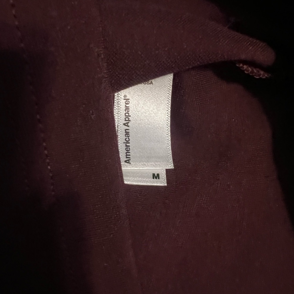 American Apparel Midi Dress Ponte Knit Burgundy Bodycon - Picture 2 of 4